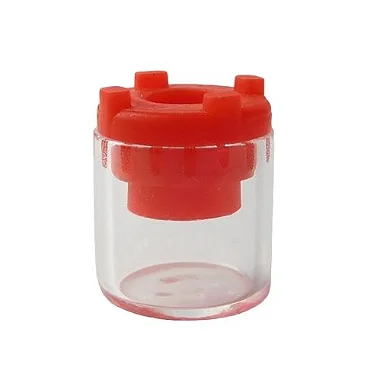 Copo de vidro com tampa de silicone vermelha para uso de óleos, compatível com vaporizadores Zigg e Vibe da KingVapo.